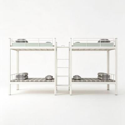 Double-Decker Apartment Bed with Staircase for Space-Efficient Accommodation